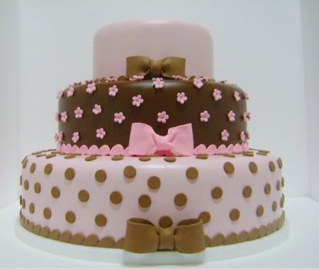 Bolo - Rosa e Marrom